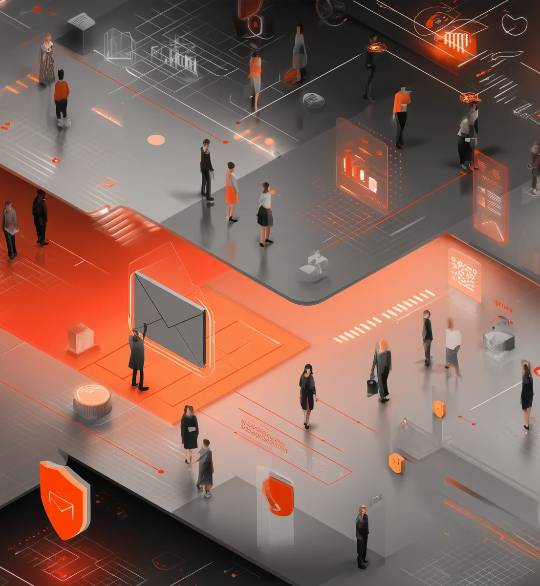 Cybersecurity awareness and phishing simulation training visual